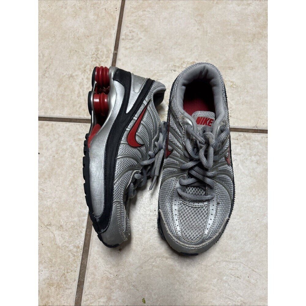 Y2k Nike Shox Turbo VII Shoes Youth 3.5 Gray Red Running Sneakers boys